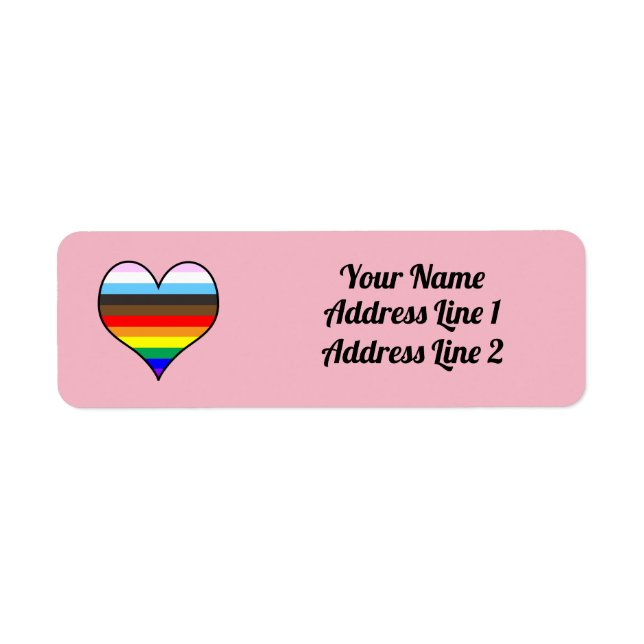 Etiqueta del corazón del arco iris (Frente)
