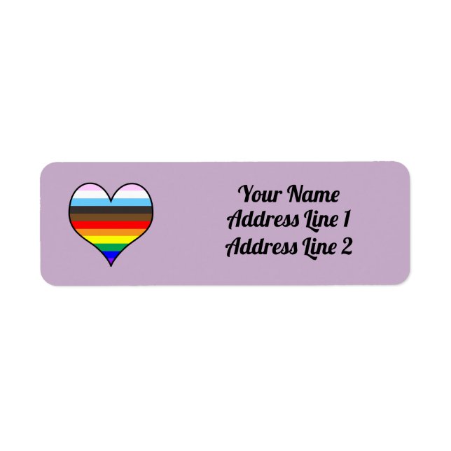 Etiqueta del corazón del arco iris (Frente)