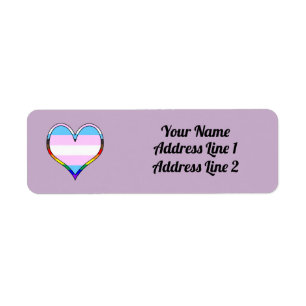Etiqueta del corazón del orgullo transexual