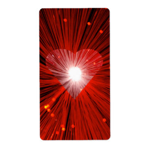 Etiqueta del corazón rojo