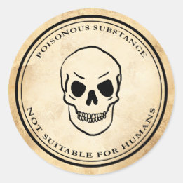 Etiqueta del cráneo de veneno de la alquimia vinta