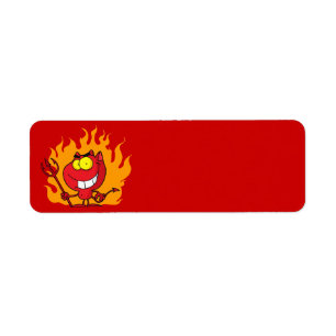Etiqueta del diablo de Halloween