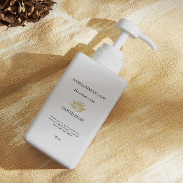 Etiqueta del dispensador de jabón líquido de loto  (Yellow lotus liquid soap dispenser label)