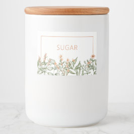 Etiqueta del envase de alimento con flores de past