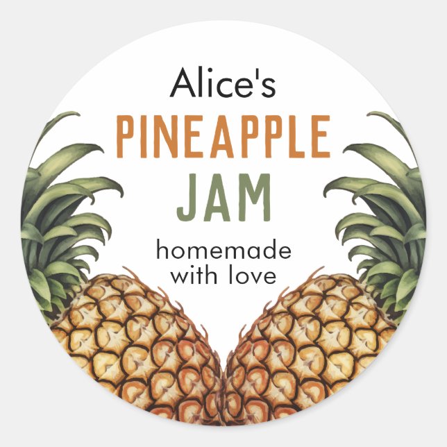 Etiqueta del envase de mermelada de piña (Anverso)