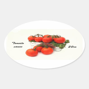 Etiqueta del envase de salsa de tomate