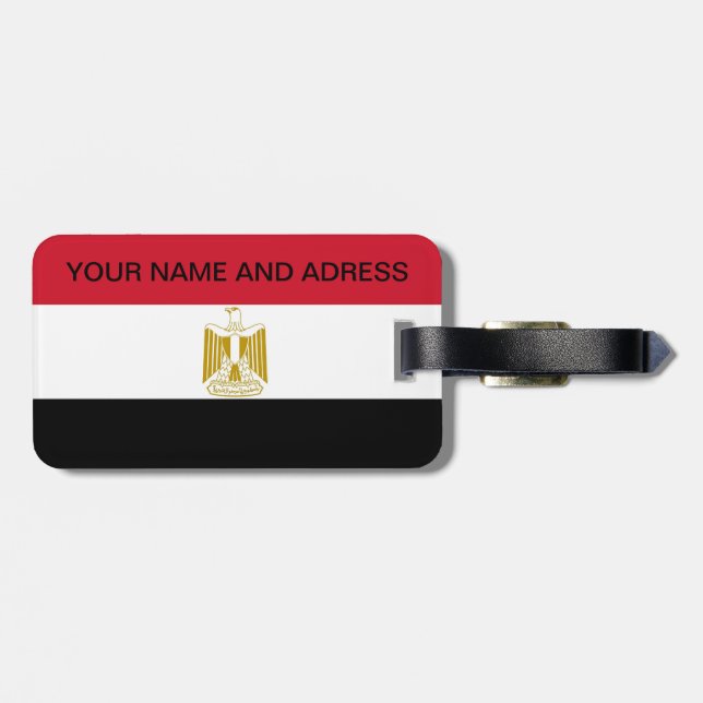 Etiqueta del equipaje con bandera de Egipto (Atrás Horizontal)