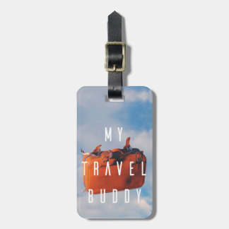 Etiqueta del equipaje con la correa de cuero