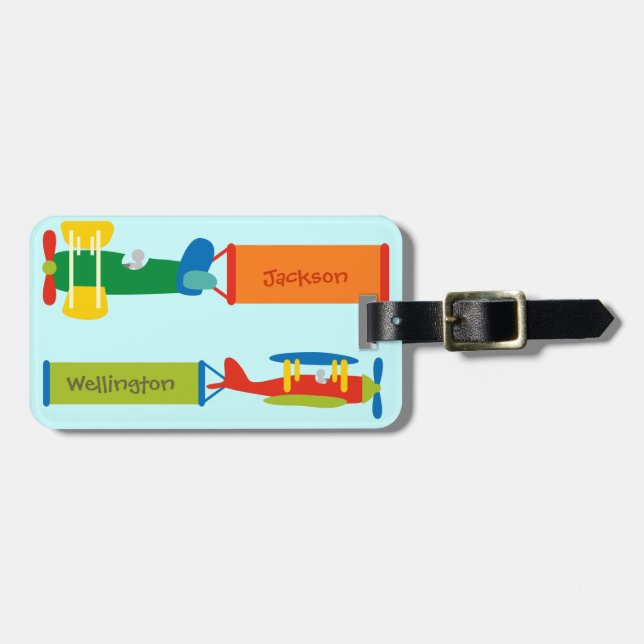 Etiqueta del equipaje de avión de los niños (perso (Frente Horizontal)