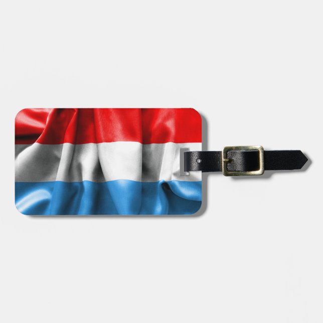Etiqueta del equipaje de bandera luxemburguesa (Frente Horizontal)
