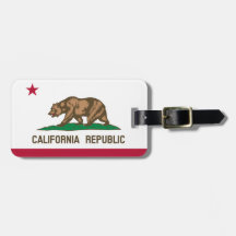 Etiqueta del equipaje de la bandera de California
