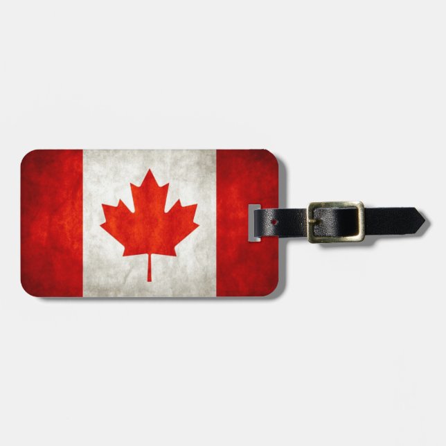 Etiqueta del equipaje de la bandera de Canadá del (Frente Horizontal)