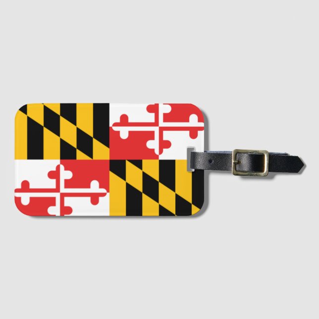 Etiqueta del equipaje de la bandera de Maryland (Anverso horizontal)