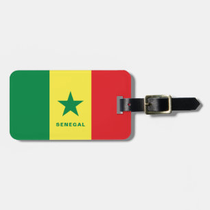 Etiqueta del equipaje de la bandera de Senegal