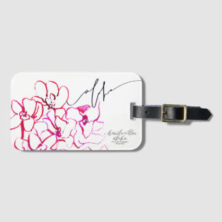 Etiqueta del equipaje de la flor de la orquídea de