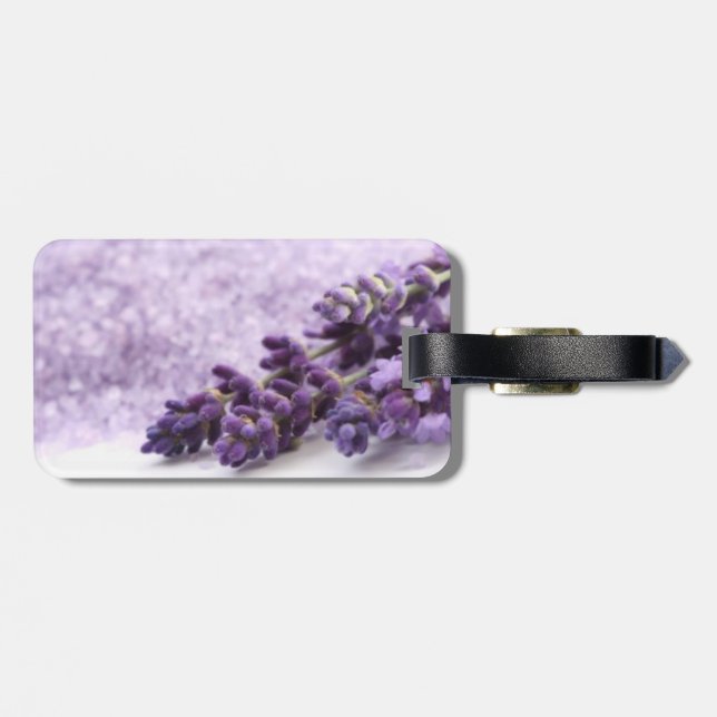Etiqueta del equipaje de la lavanda (Atrás Horizontal)