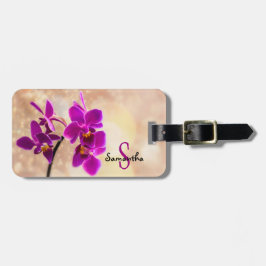 Etiqueta del equipaje de la orquídea morada