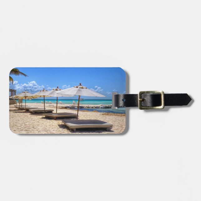 Etiqueta del equipaje de la playa (Frente Horizontal)