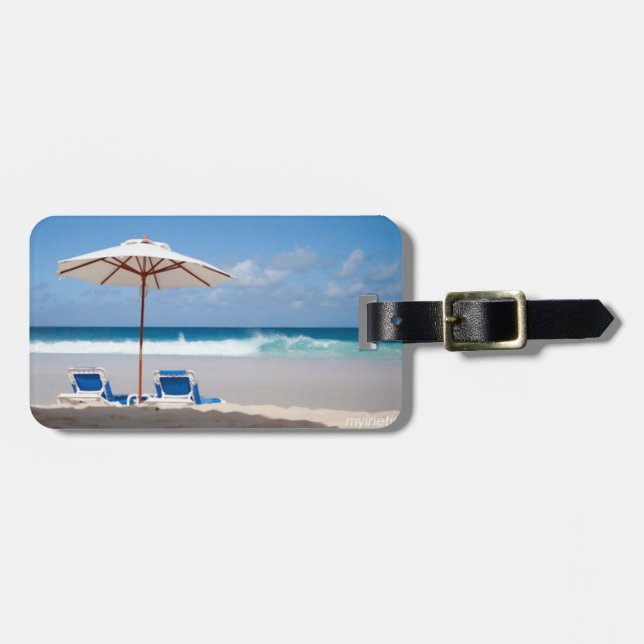 Etiqueta del equipaje de la playa (Frente Horizontal)