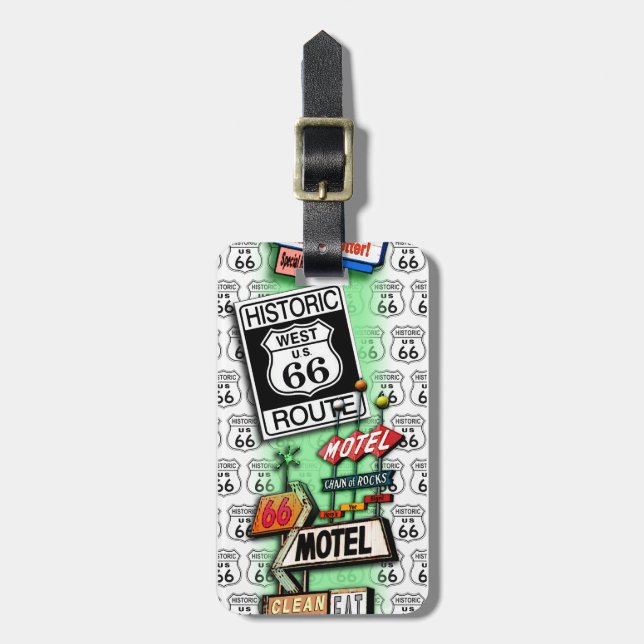 ETIQUETA del EQUIPAJE de la RUTA 66 por PopArtDiva (Frente Vertical)