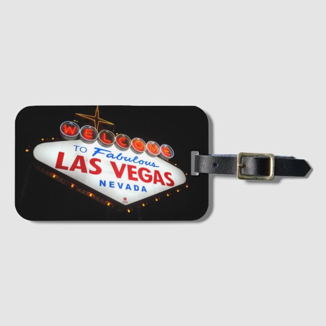 Etiqueta del equipaje de Las Vegas con ranura para (Anverso horizontal)