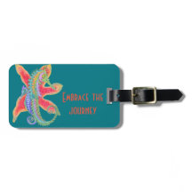 etiqueta del equipaje de los seahorses y de las