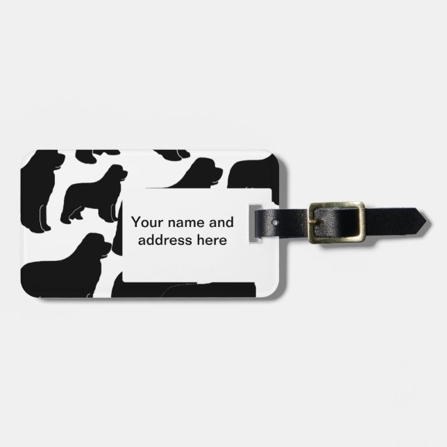 Etiqueta del equipaje de Newfies (Frente Horizontal)