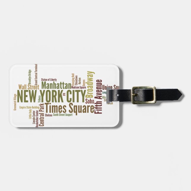 Etiqueta del equipaje de Nueva York (Frente Horizontal)