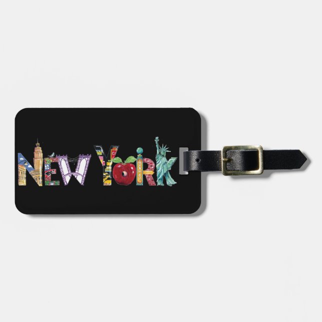 Etiqueta del equipaje de Nueva York (Frente Horizontal)