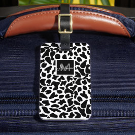 Etiqueta del equipaje de vaca monogramo