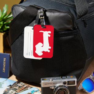 Etiqueta del equipaje de viaje del brillante rojo 