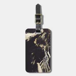 Etiqueta del equipaje del amante del gato,