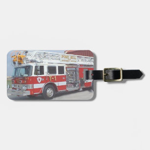 Etiqueta del equipaje del coche de bomberos