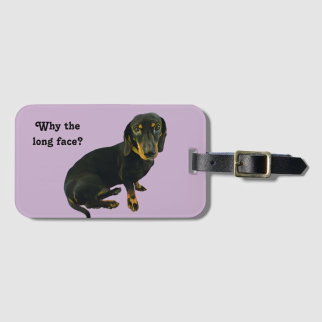 Etiqueta del equipaje del Dachshund (Anverso horizontal)