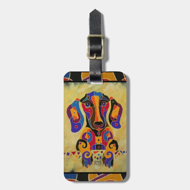 Etiqueta del equipaje del Dachshund (Frente Vertical)