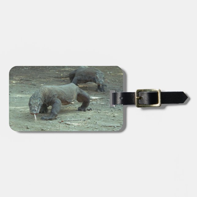 Etiqueta del equipaje del dragón de Komodo (Frente Horizontal)