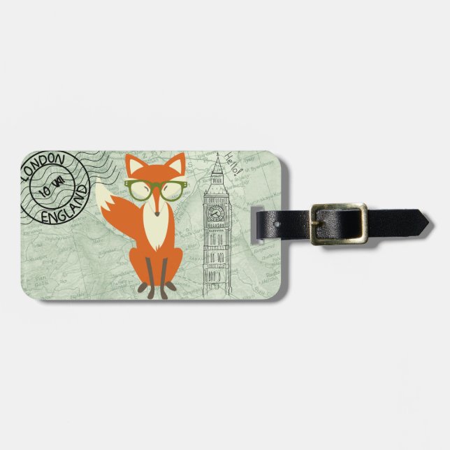 Etiqueta del equipaje del Fox Londres (Frente Horizontal)