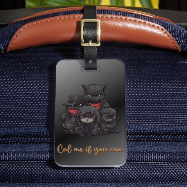 Etiqueta del equipaje del gato del gangster | Cat  (Anverso In situ 2)