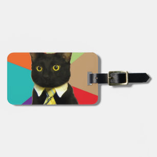 Etiqueta del equipaje del gato del negocio