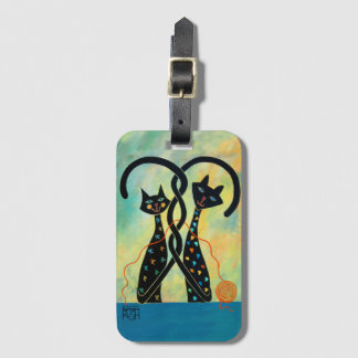 Etiqueta del equipaje del gato negro