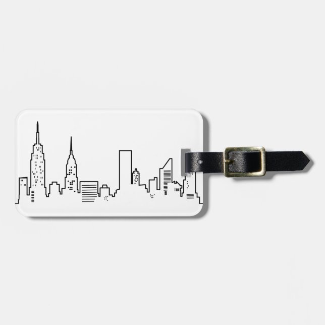 Etiqueta del equipaje del horizonte de NYC (Frente Horizontal)