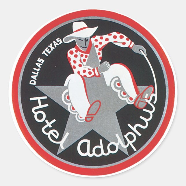 Etiqueta del equipaje del hotel Adolphus (Anverso)