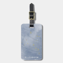 Etiqueta del equipaje del monograma de oro seco ⎢