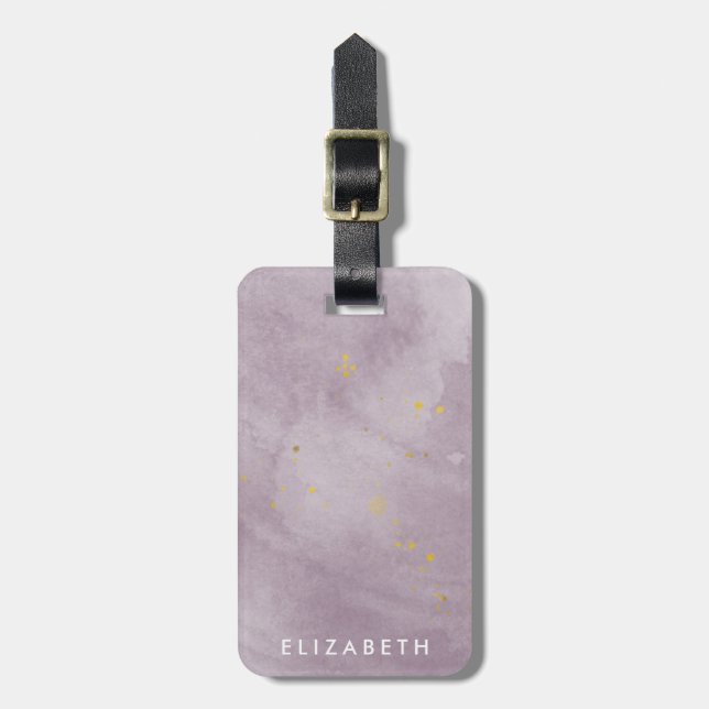 Etiqueta del equipaje del monograma de oro seco ⎢ (Frente Vertical)