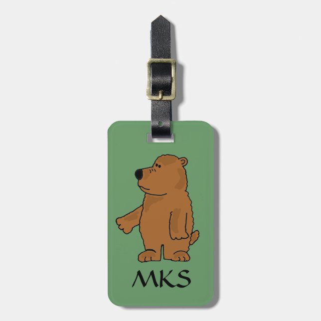Etiqueta del equipaje del oso del AF Brown (Frente Vertical)