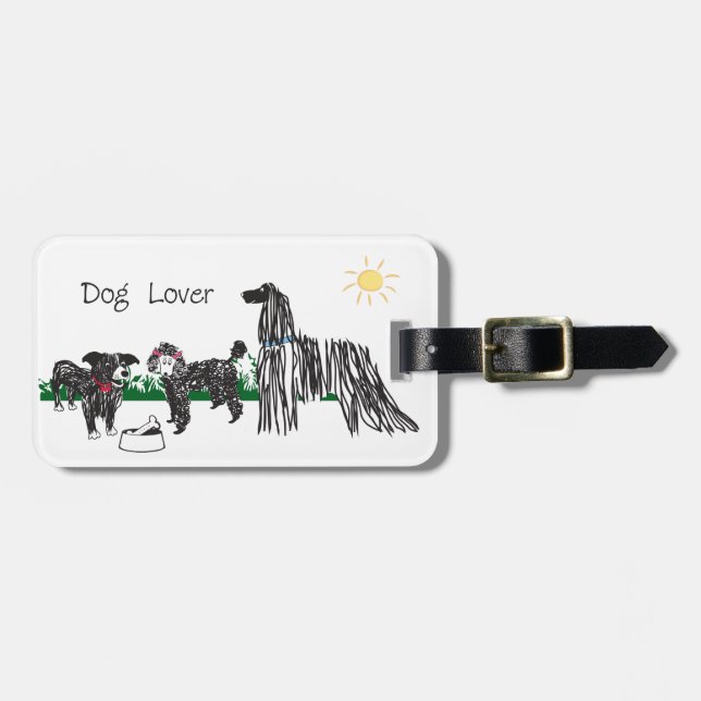 Etiqueta del equipaje del perro Lover (Frente Horizontal)