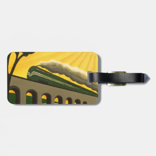 Etiqueta del equipaje del tren del art déco