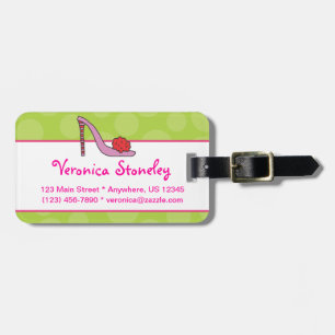 Etiqueta del equipaje del zapato del estilete del