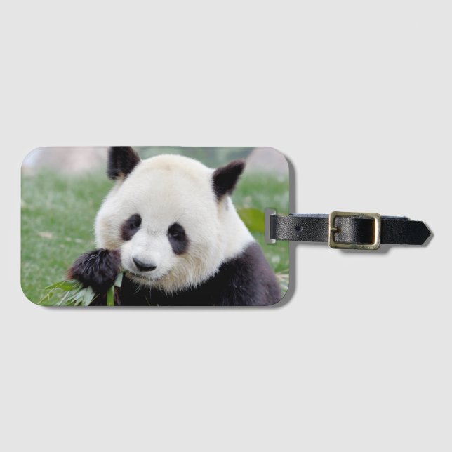 Etiqueta del equipaje gigante panda 1. (Anverso horizontal)