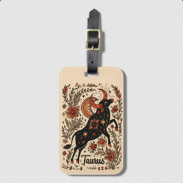 Etiqueta del equipaje Taurus Celestial Zodiac Art